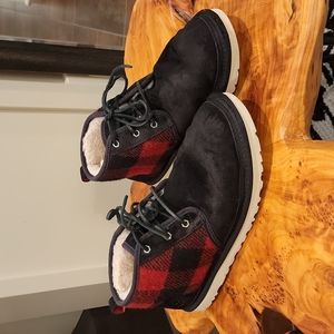 UGG Chukka Boots, mens sz 12, black + red